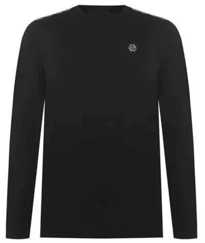Pre-owned Philipp Plein Limited Edition Long Sleeve Iconic Cult Tape Logo Shirt T-shirt S In Black