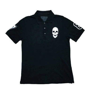 Pre-owned Philipp Plein Limited Edition  Skull Embroidered Polo Shirt In Black