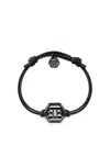 Philipp Plein Linked Cotton Cord Bracelet Man Bracelet Black Size Onesize Cotton In Black