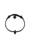 Philipp Plein Linked Cotton Cord Bracelet Man Bracelet Black Size Onesize Cotton In Black