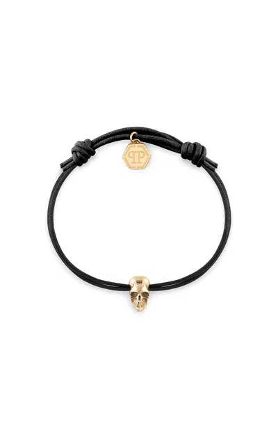 Philipp Plein Linked Cotton Cord Bracelet Man Bracelet Gold Size Onesize Cotton