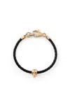Philipp Plein Linked Leather Bracelet Man Bracelet Gold Size Onesize Calfskin In Gold