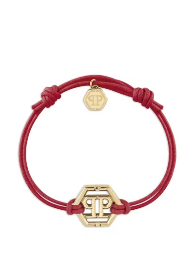 Philipp Plein Linked Logo-plaque Bracelet In Transparent