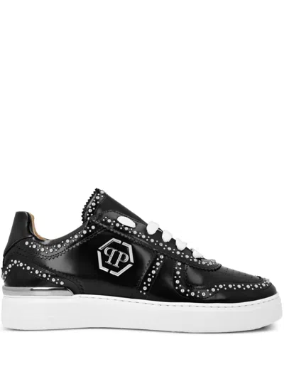 Philipp Plein Lo- Top Sneakers In Black