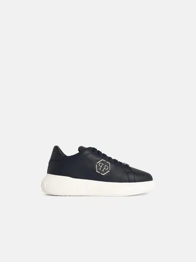 Philipp Plein 'lo-top' Black Leather Sneakers