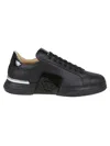 Philipp Plein Lo-top Calfskin Sneakers With Perforated Detailing And Embossed Logo In Multi