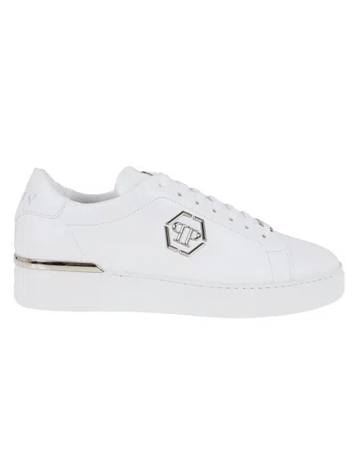 PHILIPP PLEIN PHILIPP PLEIN LO-TOP HEXAGON LEATHER SNEAKERS
