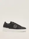 Philipp Plein Lo-top Sneakers Cocco Print Insert Hexagon In Black