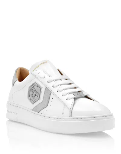 Philipp Plein Lo-top Leather Arrow Force Sneakers In White