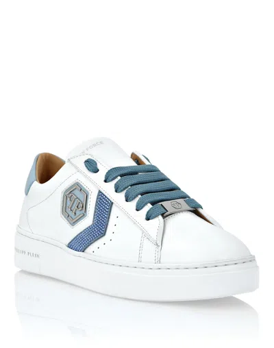 Philipp Plein Lo-top Leather Arrow Force Strass Sneakers In Multi