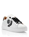Philipp Plein Lo-top Leather Arrow Force Studs Sneakers In White