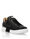 Philipp Plein Leather Sneakers With Distinctive Logo Detail In Multi