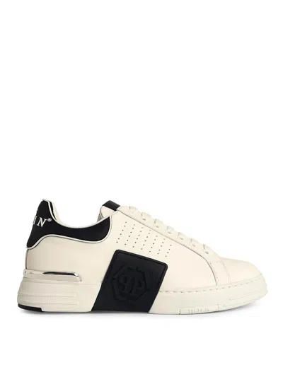 Philipp Plein Lo-top Phantom White Leather Sneakers