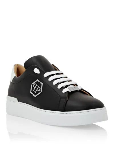Philipp Plein Lo-top Sneakers Cocco Print Insert Hexagon In Black