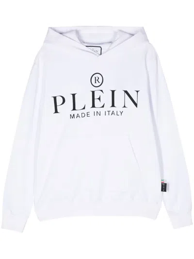 Philipp Plein Hoodie Mit Logo-applikation In Weiss