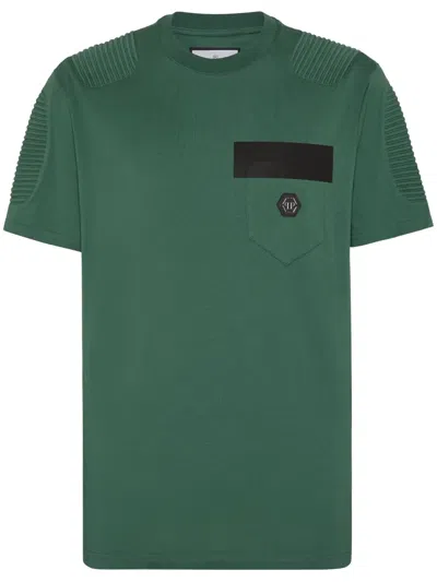 Philipp Plein Logo-appliqué Cotton T-shirt In Green