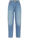 Philipp Plein Logo-appliqué High-rise Tapered Jeans In Blue