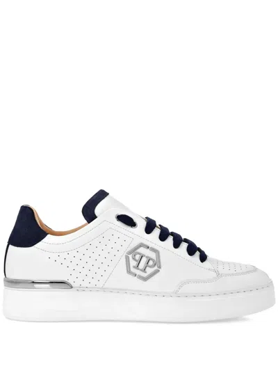 Philipp Plein Logo-plaque Low-top Leather Sneakers In White