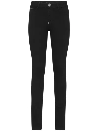 Philipp Plein Denim Slim Fit Jeggings Iconic Plein In Black