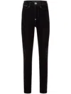Philipp Plein Crystal Skull Denim Super High Waist Jegging In Black