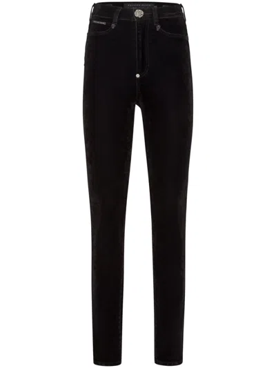 PHILIPP PLEIN LOGO-APPLIQUÉ SKINNY JEANS
