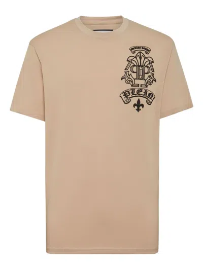 Philipp Plein Logo-appliqué T-shirt In Neutrals