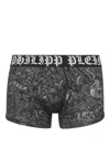 Philipp Plein Chrome Logo-print Boxer Briefs In Black