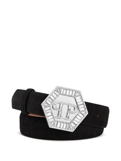 Philipp Plein Logo-buckle Belt In Blue