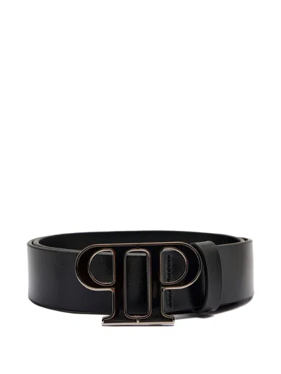 Philipp Plein Logo-buckle Leather Belt In Black