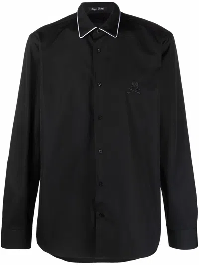 Philipp Plein Logo Button-down Shirt In Black