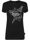 Philipp Plein T-shirt Sexy Pure Round Neck Ss Strass Love Plein In "02 Black"