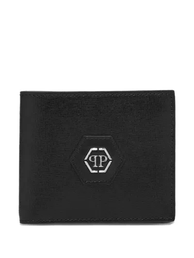 Philipp Plein Logo-detail Leather Wallet In Black