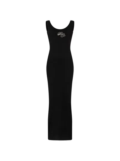 Philipp Plein Logo-detail Maxi Dress In Black