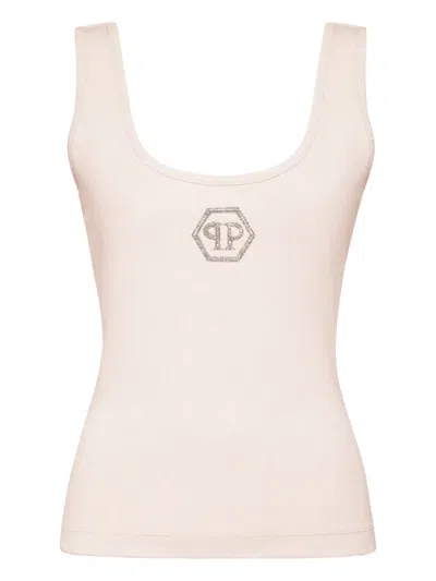 Philipp Plein Logo-detail Ribbed Tank Top In Animal Print
