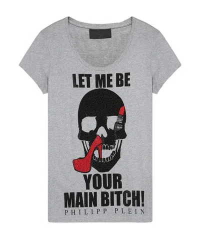 Philipp Plein Logo Detail T-shirt In Gray