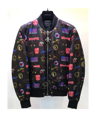 Philipp Plein Logo Details Baseball Jacket In Black