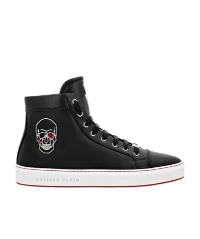 Philipp Plein Logo Details High-top Casual Sneakers In Black