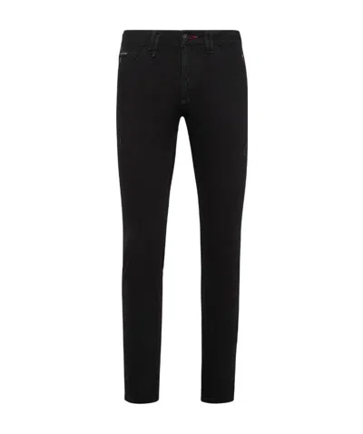 Philipp Plein Logo Details Jeans In Black