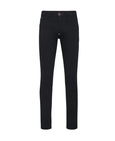 Philipp Plein Logo Details Jeans In Black