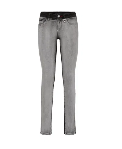 Philipp Plein Logo Details Jeans In Gray