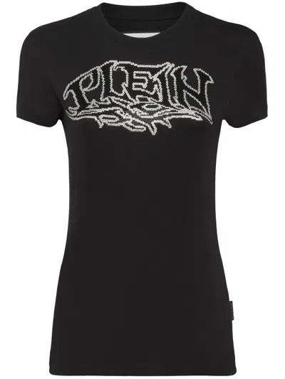 Philipp Plein Logo-embellished Cotton T-shirt In Black