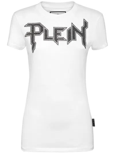 Philipp Plein Logo-embellished Cotton T-shirt In White