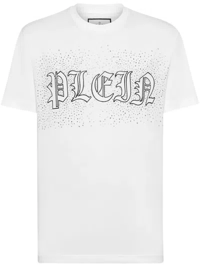 Philipp Plein Logo-embellished Cotton T-shirt In White