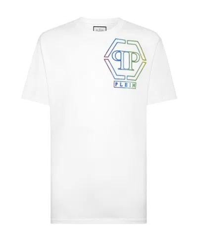 PHILIPP PLEIN PHILIPP PLEIN LOGO EMBELLISHED CREWNECK T-SHIRT