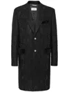 Philipp Plein Logo-embellished Peak-lapels Single-breasted Coat In Schwarz