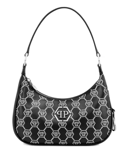 Philipp Plein Logo Embellished Shoulder Bag In Black