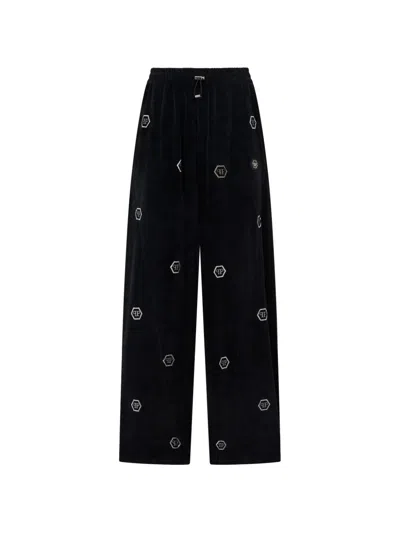 Philipp Plein Logo-embellished Track Pants In Black