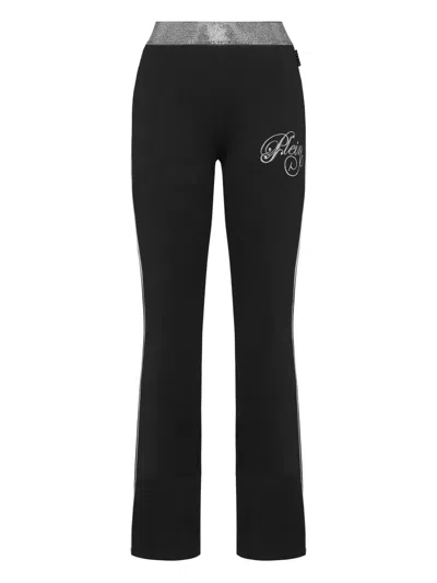 Philipp Plein Logo-embellished Trousers In Black