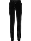 Philipp Plein Logo-embellished Velvet Track Pants In Black