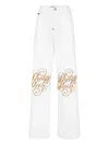 Philipp Plein Logo-embroidered Jeans In White